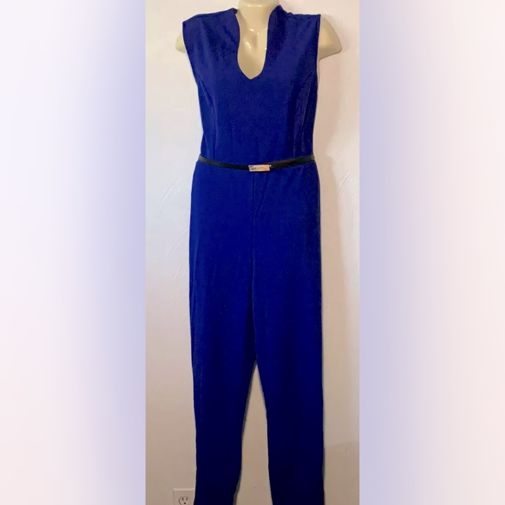 Fashion to Figure Sz 2, (18/20) Sleeveless Blue Jumpsuit